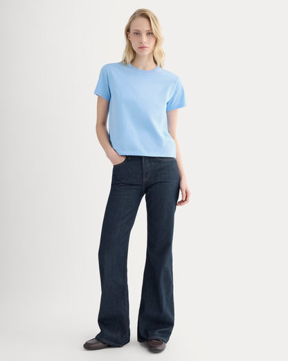 The Box-Cut Tee in Essential Cotton | Open Air Blue | No Pocket
