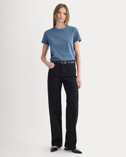 The Box-Cut Tee in Essential Cotton | Faded Navy | No Pocket