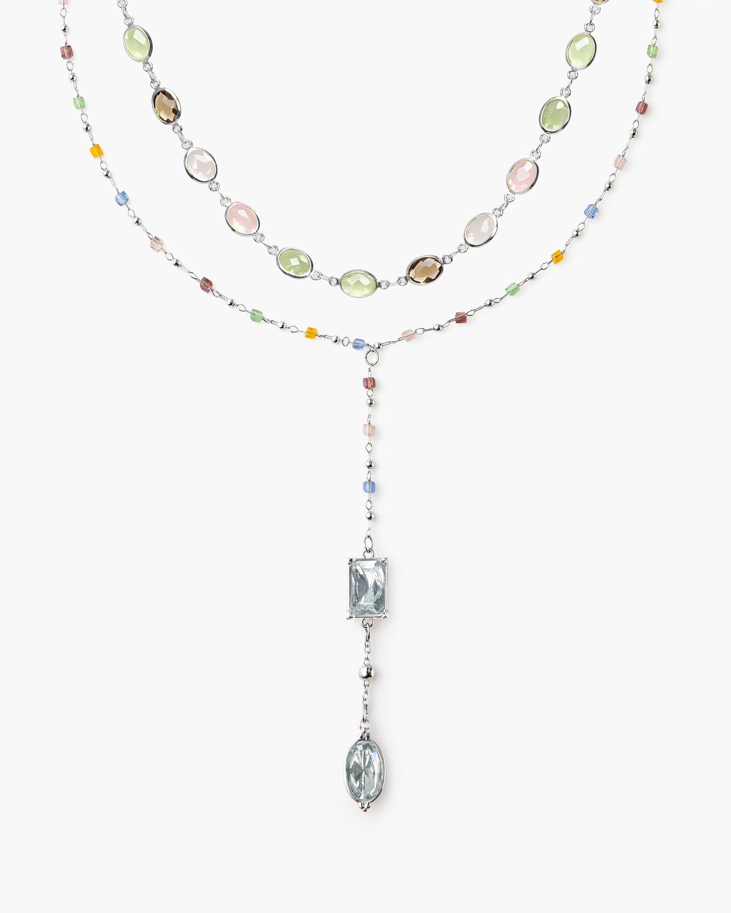 Celestial Lariat Necklace in Silver