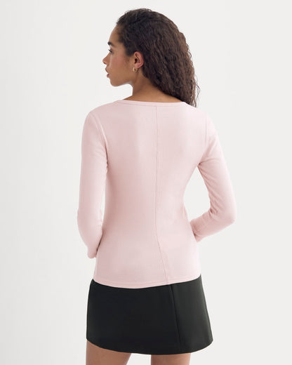 Luxe Rib Deep U-Neck Top | Burnished Lilac