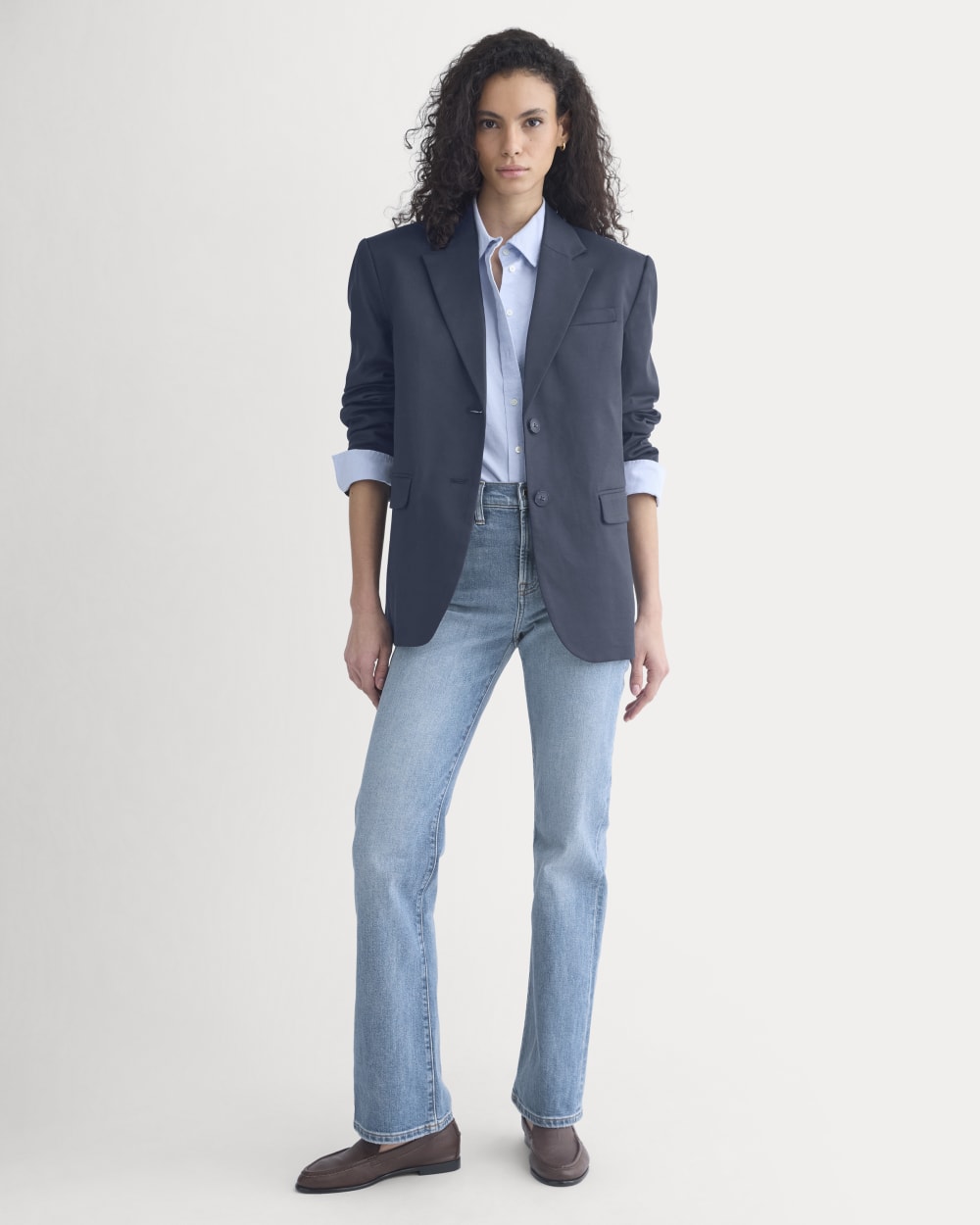 Tailored Drape Blazer | Navy