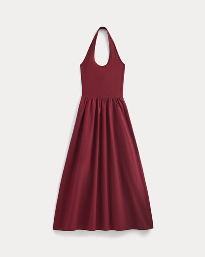 Halter Dress in Ultrasoft Cotton | Pomegranate