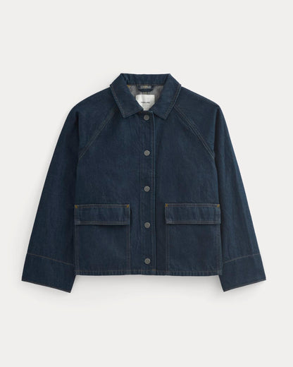 Cropped Denim Jacket | Garment-Dyed Indigo