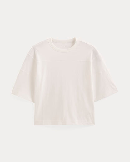 Oversized Varsity Tee in Essential Cotton | White