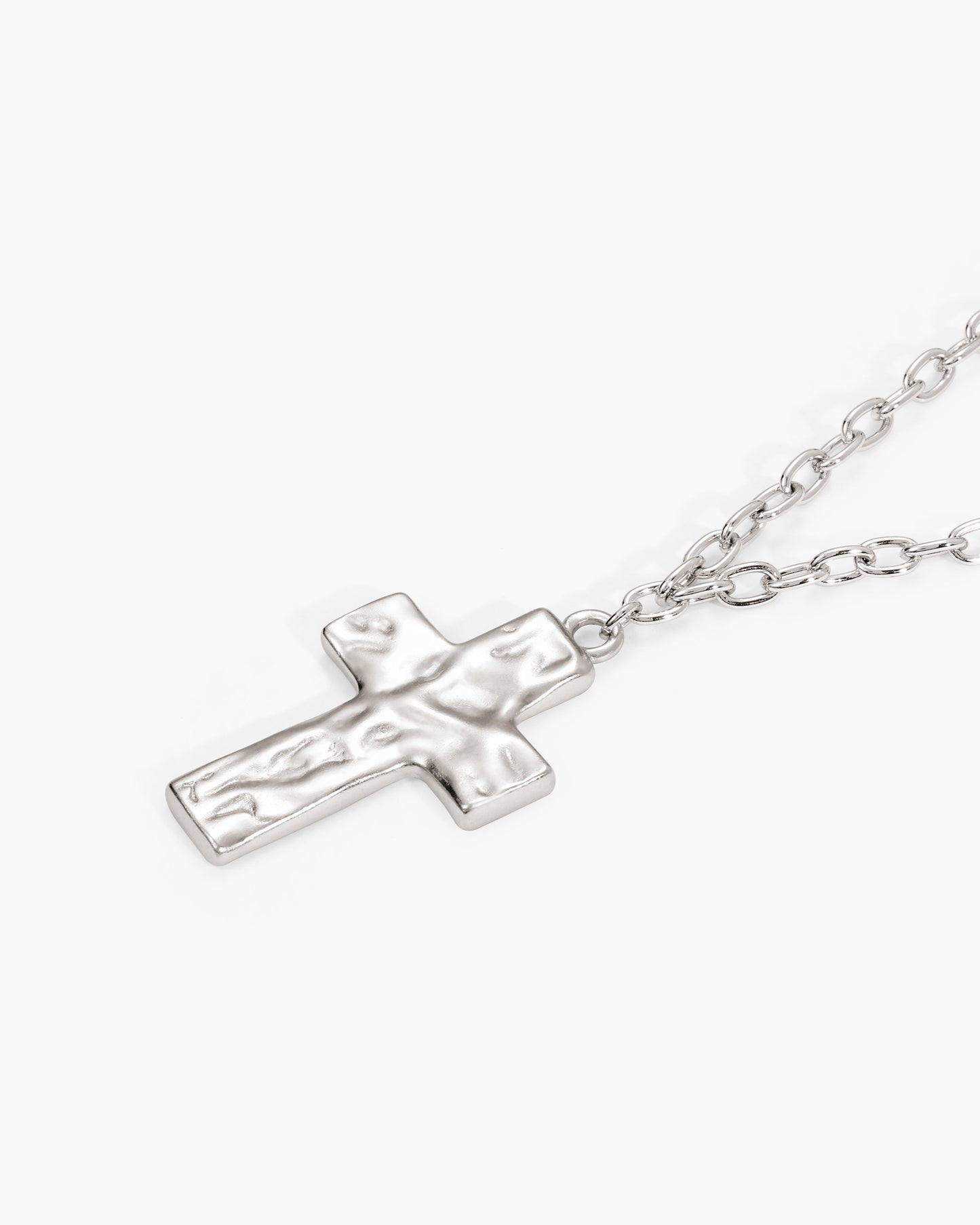 Icon Cross Necklace in Silver