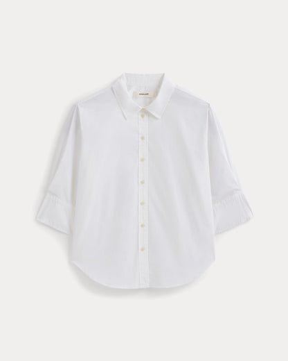 Cuff Detail Shirt in Lightweight Cotton | White