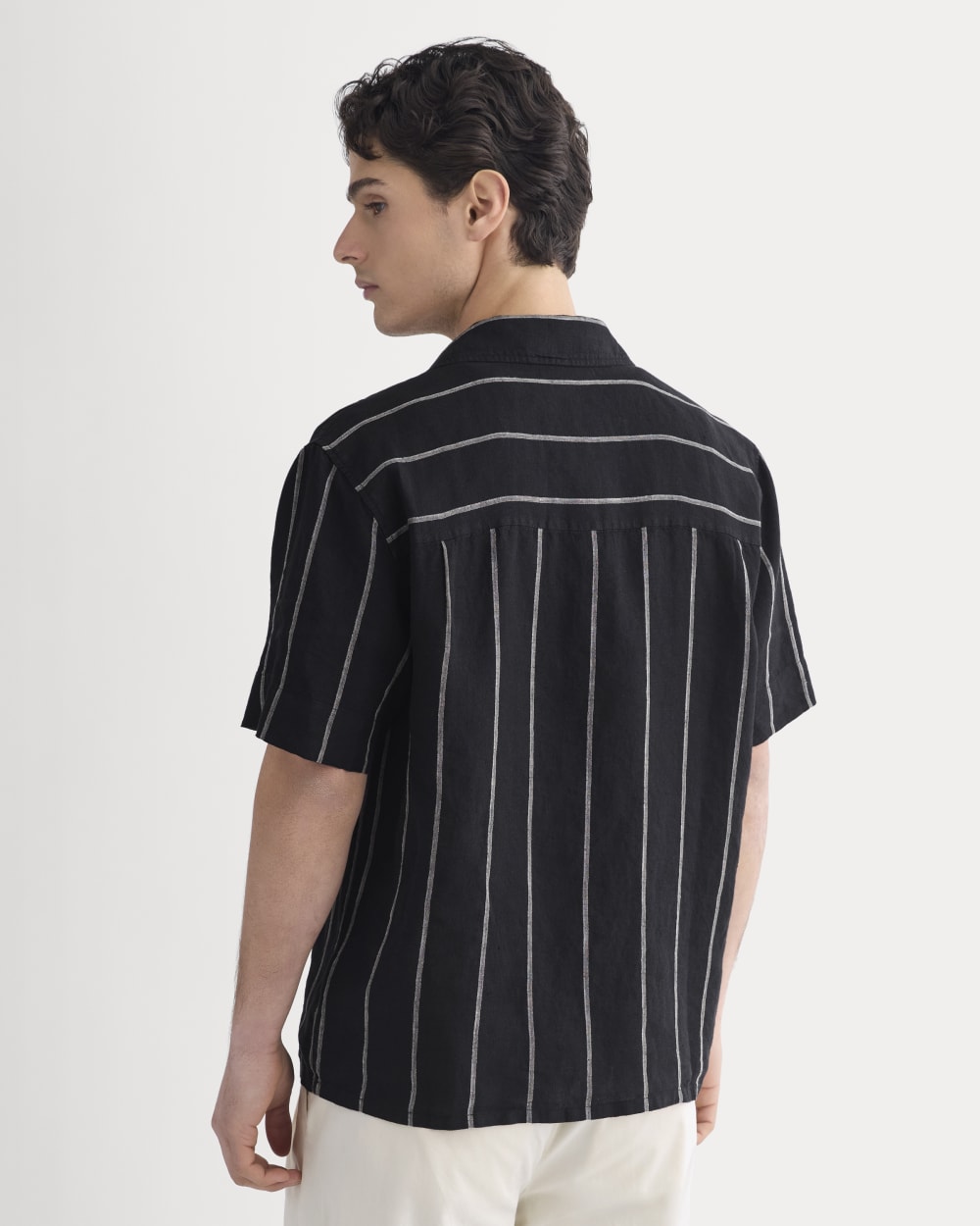 Linen Resort Shirt | Black / Bone