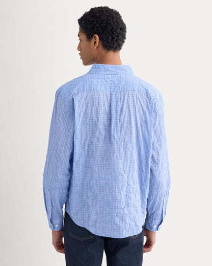 Textured Voile Button-Up Shirt | Open Air Plaid