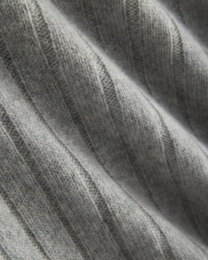Mix Ribbed Crew in Cashmere | Light Heather Grey