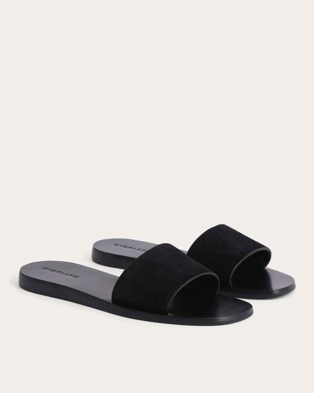 Suede Slide Sandal | Black Suede