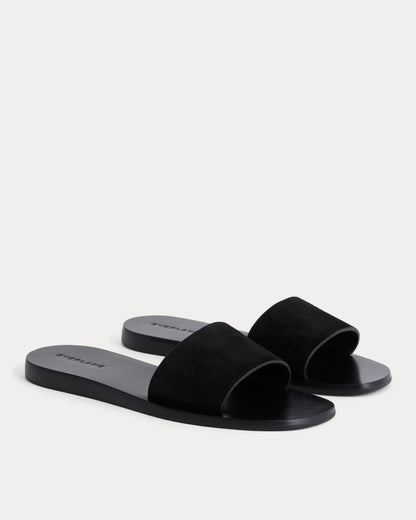Suede Slide Sandal | Black Suede
