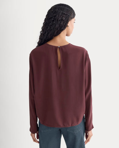 Dolman Top in Washable Silk | Deep Plum