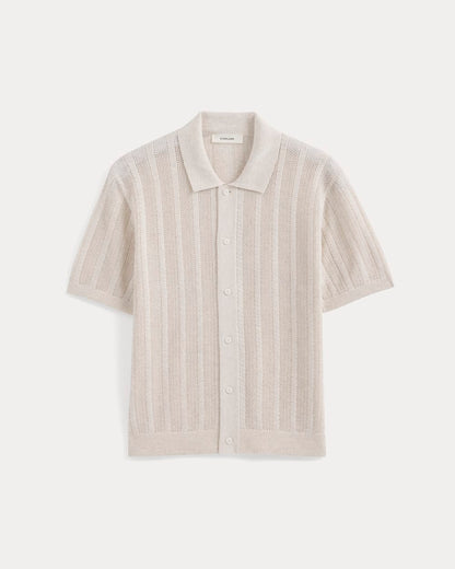 Textured Knit Resort Shirt | Heathered Oat