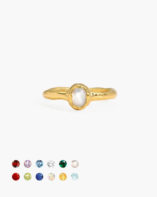 Birthstone Ring in Gold - June