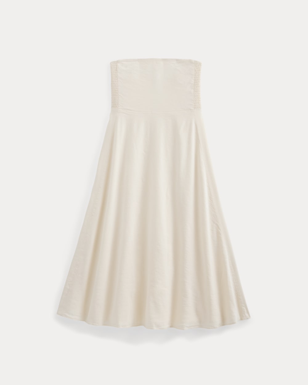 Strapless Dress in Stretch Linen | Bone