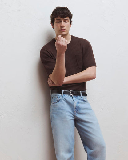 Textured Knit Tee | Coffee Bean