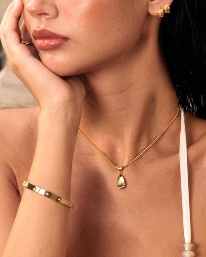 Waterdrop Necklace & Sunset Boulevard Bangle Set