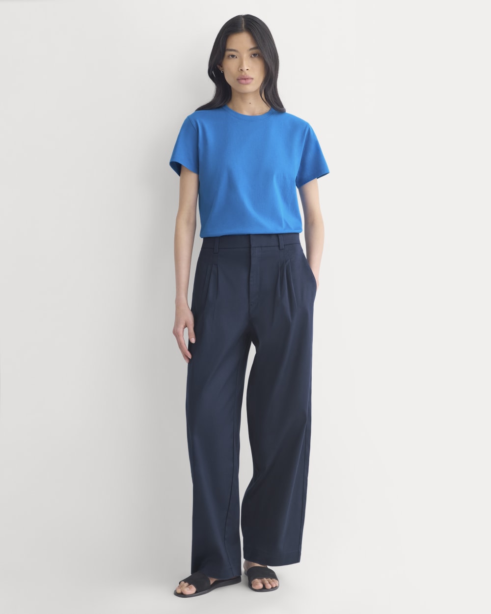 The Box-Cut Tee in Essential Cotton | Imperial Blue | No Pocket