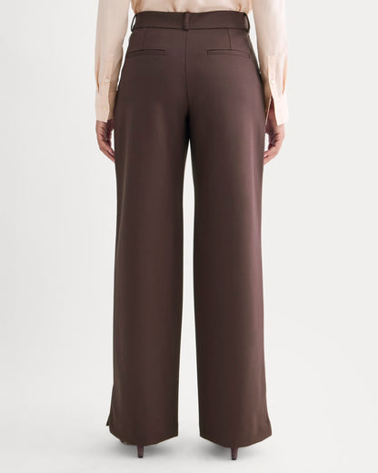 Ponte Wide-Leg Trouser | Dark Chocolate