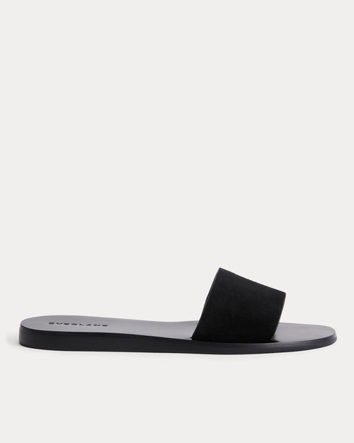 Suede Slide Sandal | Black Suede
