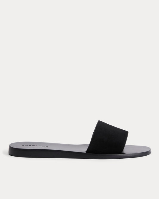 Suede Slide Sandal | Black Suede