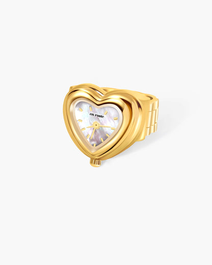 City Heart Two-Tone Watch Ring