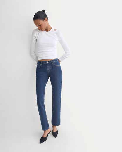 Everlane x Elena Bonvicini Highland Low-Rise Cigarette Jean | Deep Bay Indigo