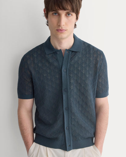 Open-Knit Resort Shirt | Midnight Navy