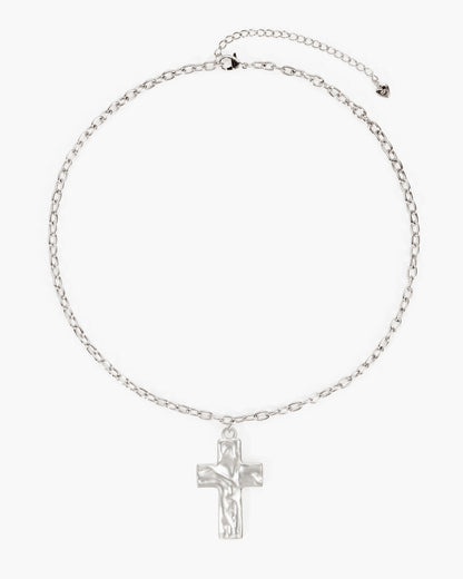 Icon Cross Necklace in Silver
