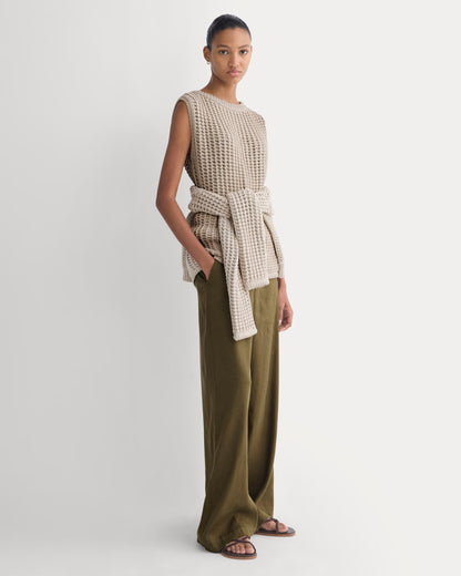 Open-Knit Tunic Vest in Elevated Cotton | Peyote