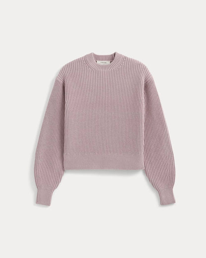 Cropped Ribbed Crew in Everyday Cotton | Burnished Lilac