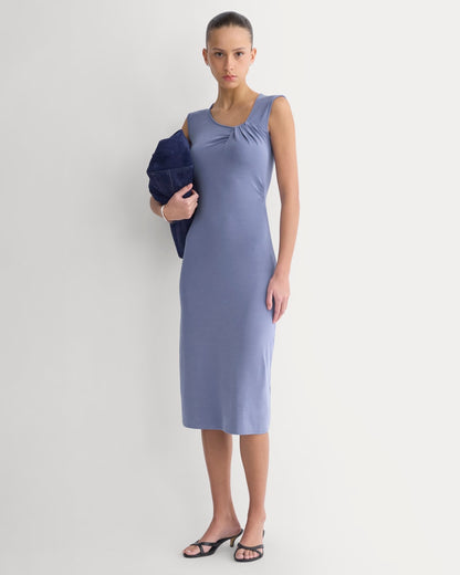 Knit Asymmetrical Midi Dress | Blue Dusk