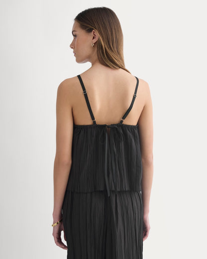 Crinkle Trapeze Tank | Black