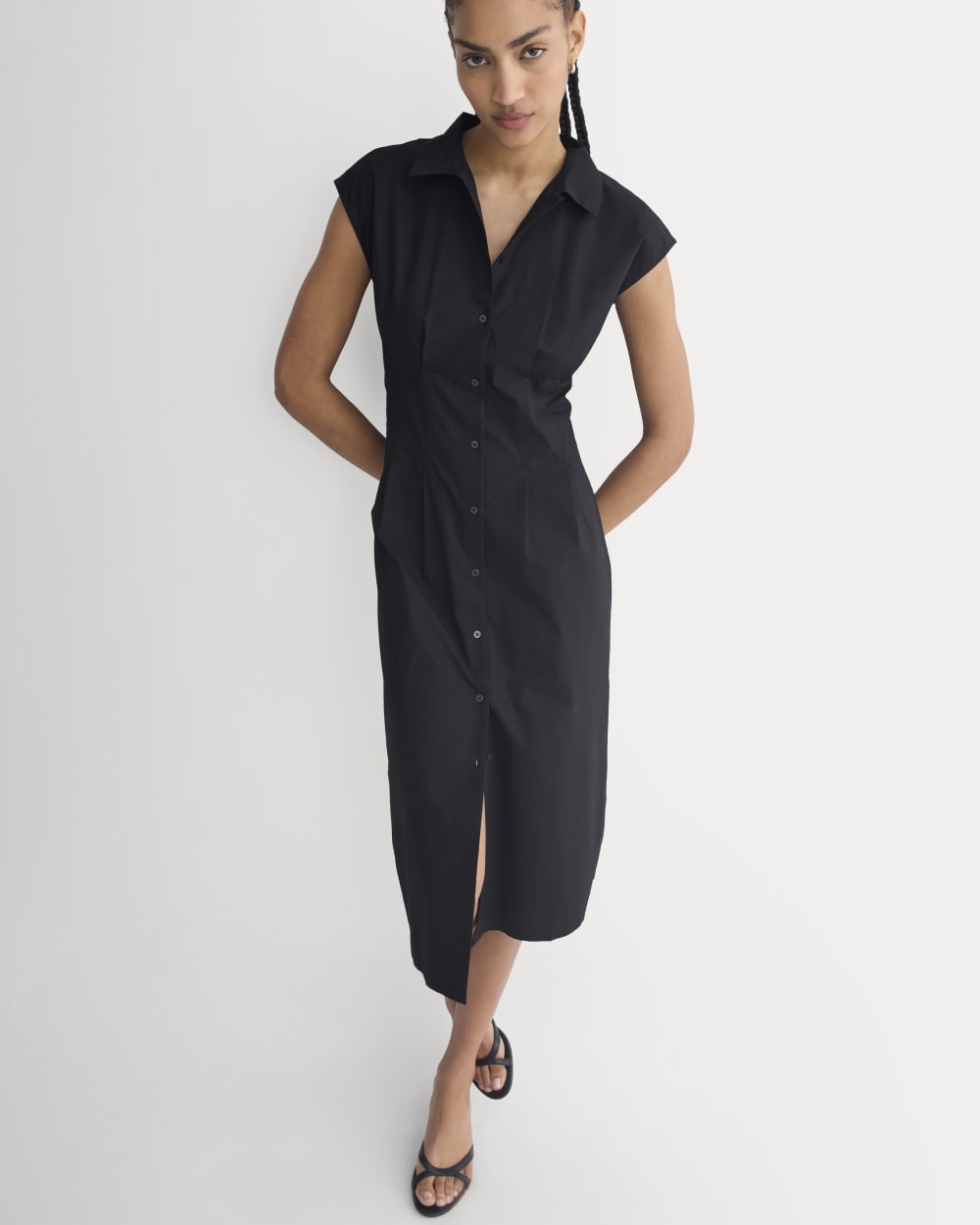 Muscle Shirtdress in Lightweight Cotton | Black