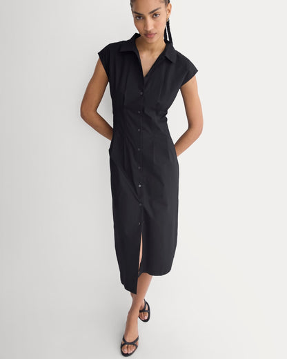 Muscle Shirtdress in Lightweight Cotton | Black