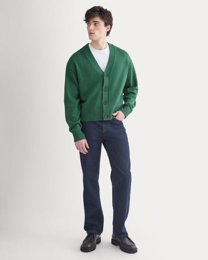 Cropped Cardigan in Everyday Cotton | Hunter Green