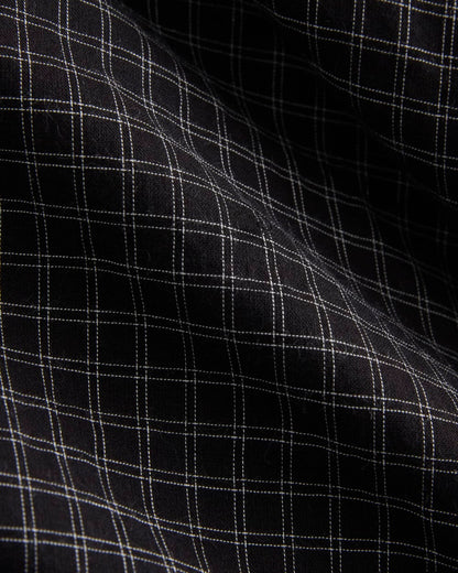 Textured Voile Resort Shirt | Black Plaid