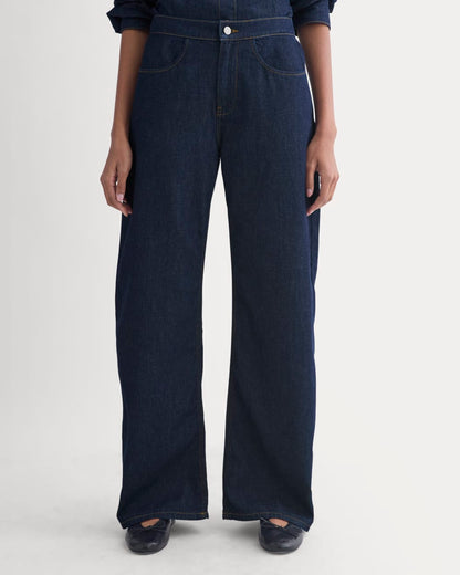 Everlane x Elena Bonvicini Crescent Barrel Jean | Deep Bay Indigo