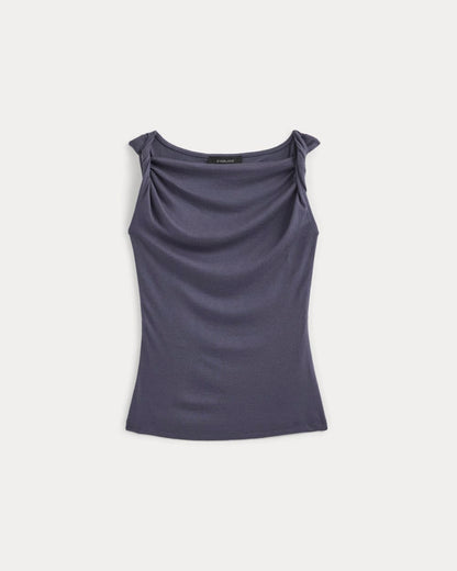 Cowl Neck Twist Tank in Butterluxe | Graystone