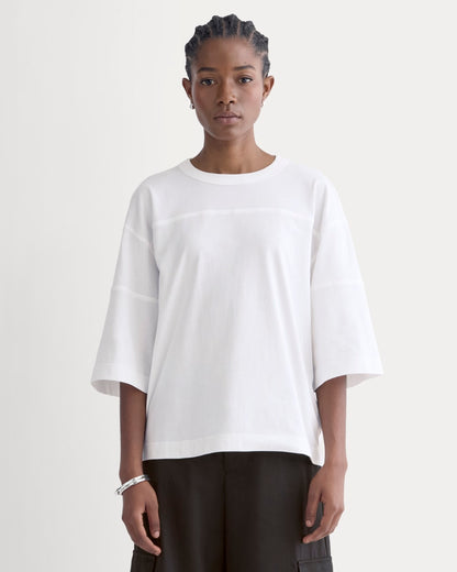 Oversized Varsity Tee in Essential Cotton | White