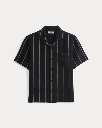 Linen Resort Shirt | Black / Bone