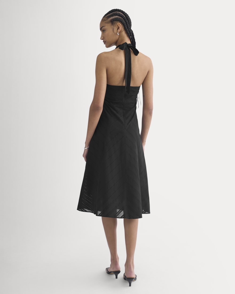Textured Halter Midi Dress | Black