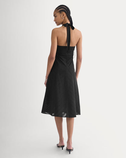 Textured Halter Midi Dress | Black