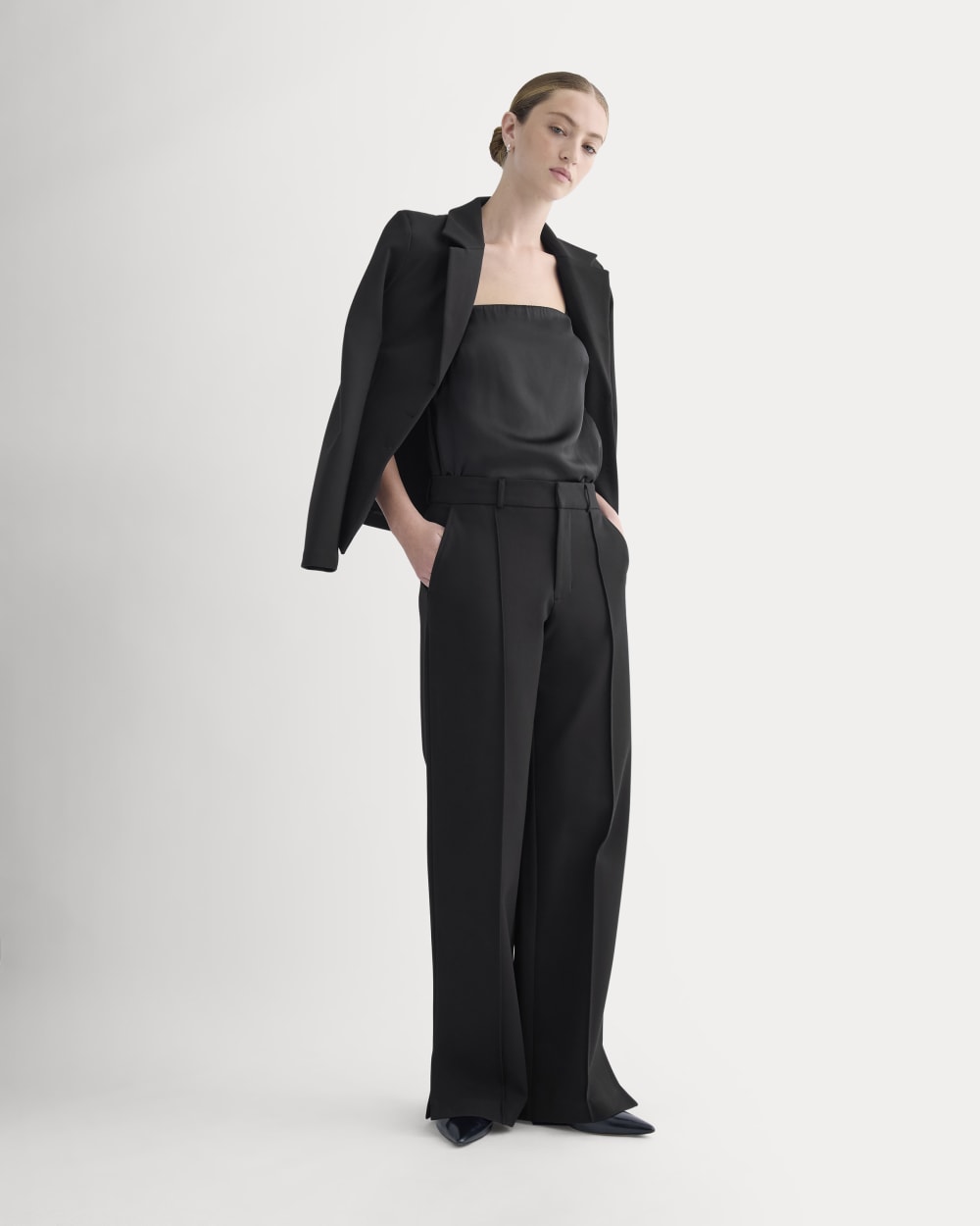 Ponte Wide-Leg Trouser | Black