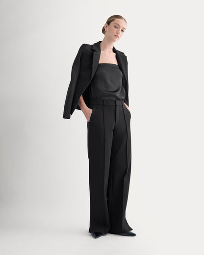 Ponte Wide-Leg Trouser | Black