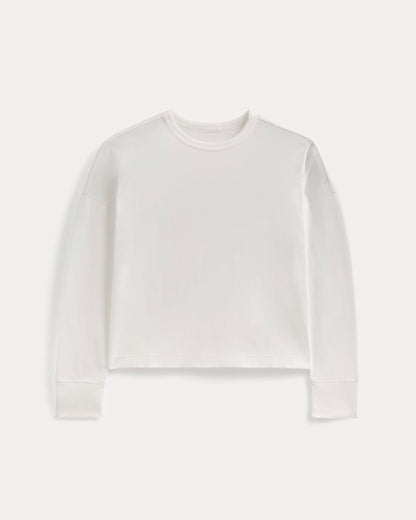 Oversized Boxy Crew in Essential Cotton | White