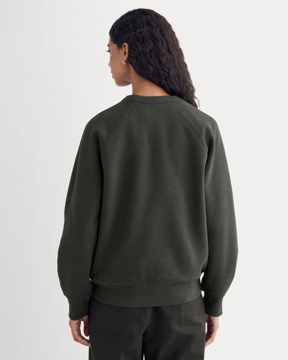 Luxe Fleece Raglan Crewneck | Washed Black