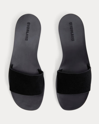 Suede Slide Sandal | Black Suede
