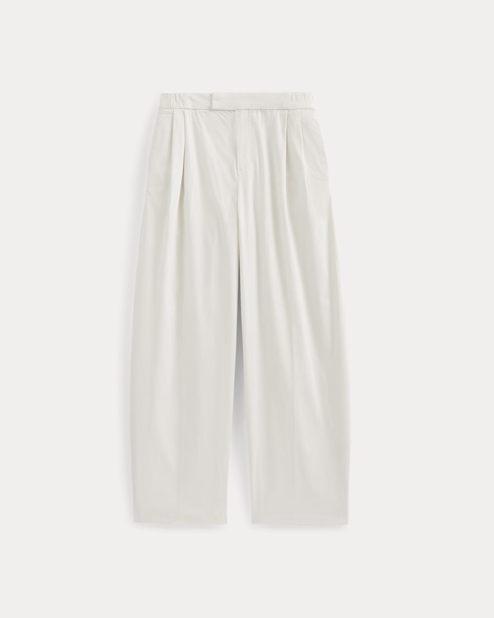 Barrel-Leg Pant in Organic Cotton Sateen | Bone