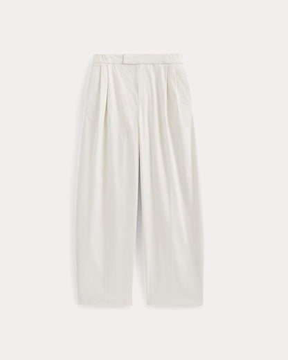 Barrel-Leg Pant in Organic Cotton Sateen | Bone